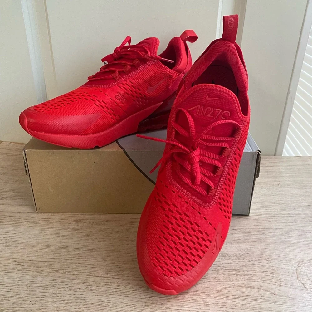 Nike Air Max 270 ‘Triple Red’ Men Sneakers- SZ 11 - Picture 5 of 6